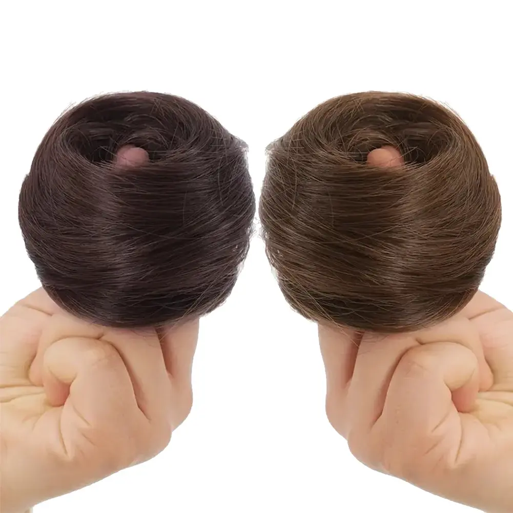 Human Hair Buns Ponytail Hairpiece Brazilian Hair Pieces Bun For Women Scrunchies Updos Donut Chignon 100% Human Hair Extensions