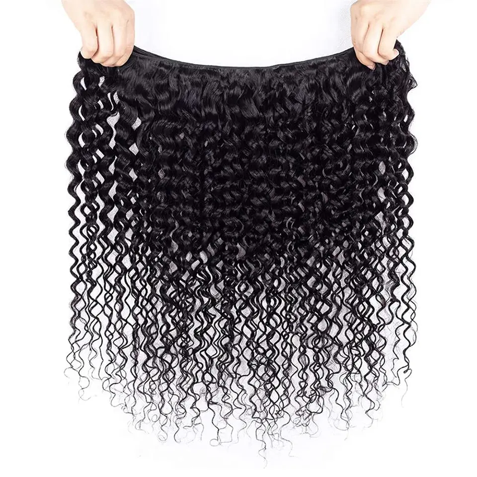 Jerry Curly Bundles Brazilian Remy Human Hair Bundles 1/3/4 Pcs Kinky Curly Human Hair Weaving Extensions Natural Black Color