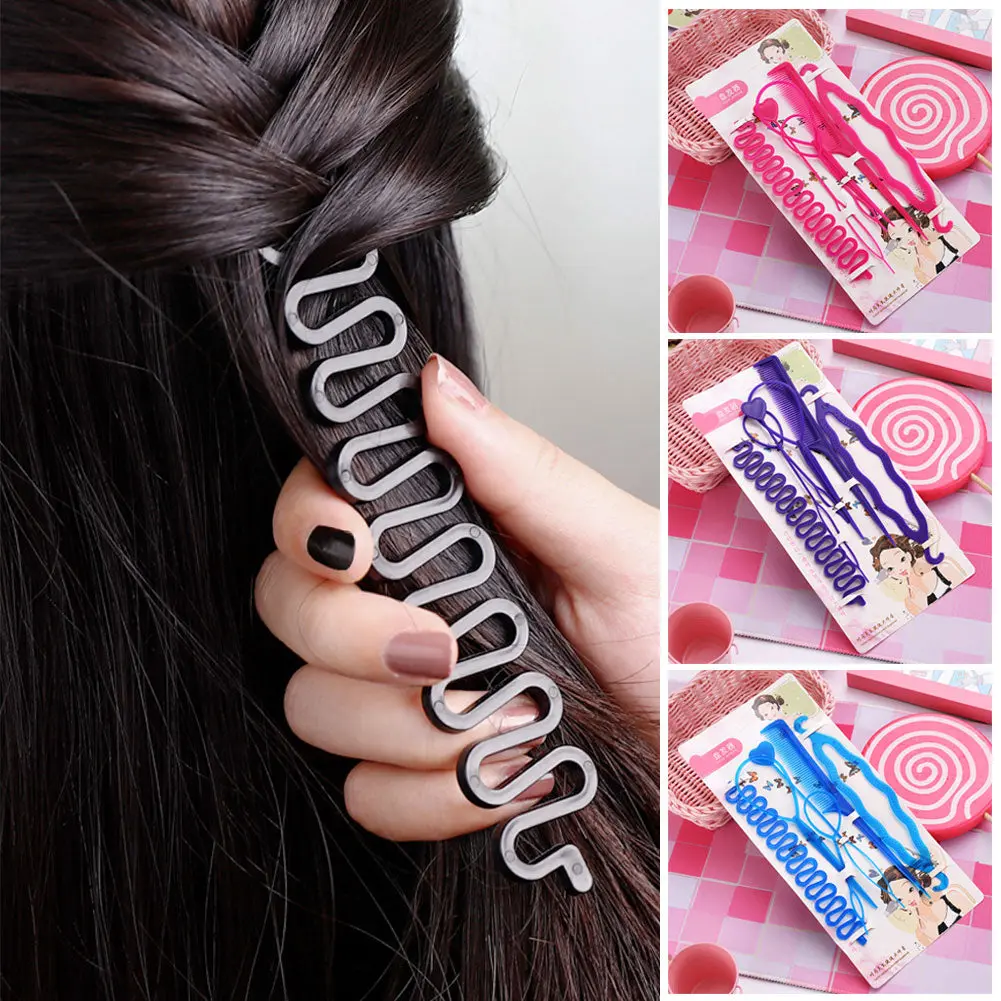 1Set Magic Hair Styling Tools Set DIY Braiding Braider Accessories Hairpin Twist Bun Barrettes Clips For Women Hairdressing
