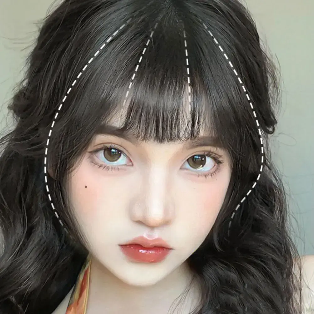 Bangs Wig Piece Lightweight Air Bangs Wig Piece Female Forehead Wig Piece Synthetic Fake Air Bangs Hair Styling Tools