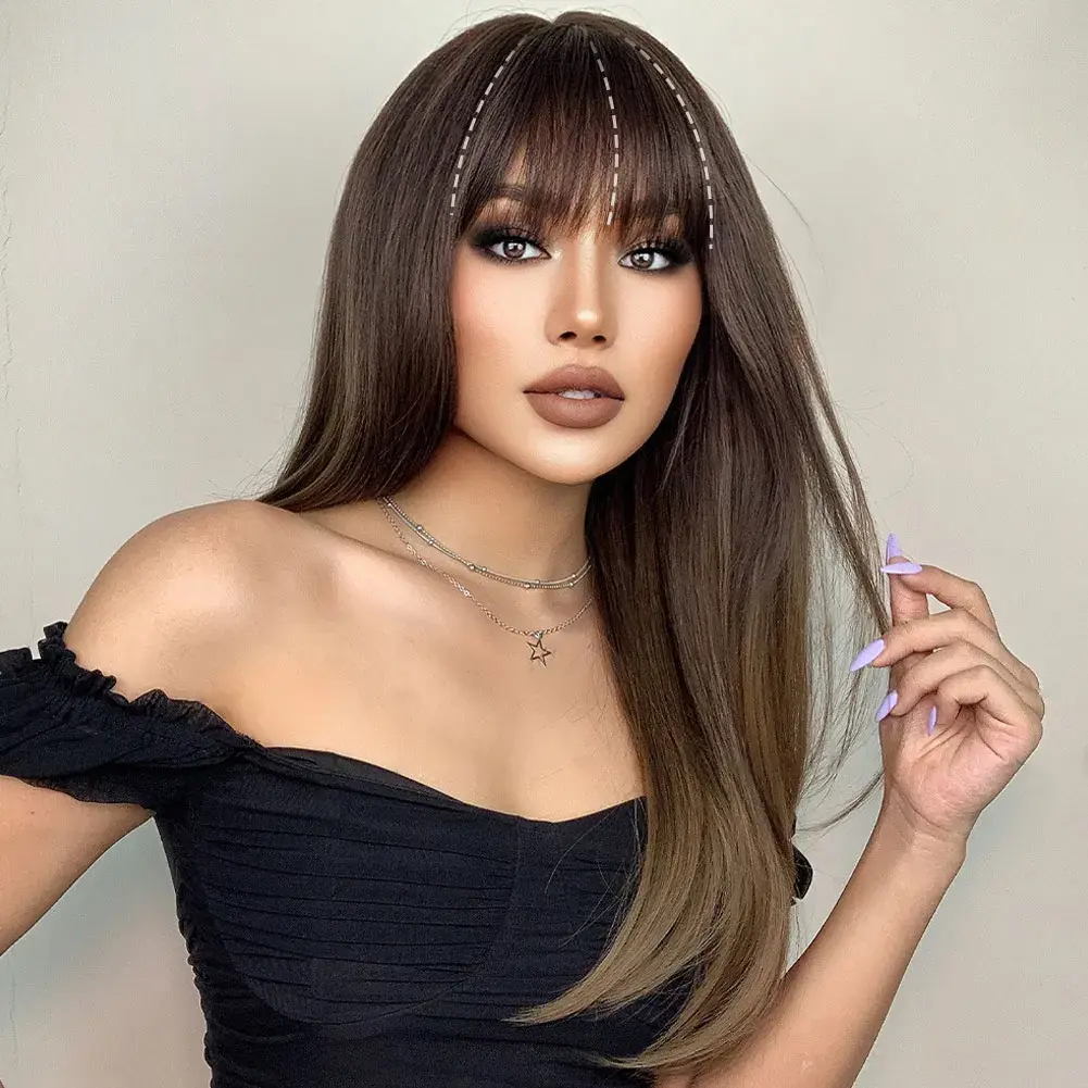 Bangs Wig Piece Lightweight Air Bangs Wig Piece Female Forehead Wig Piece Synthetic Fake Air Bangs Hair Styling Tools