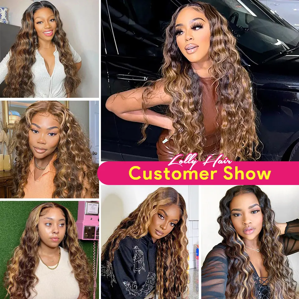 Brazilian Highlight Deep Wave Hair Bundles Remy Hair Ombre P4/27 Deep Wave Human Hair Extensions Wholesale Price Weave HairUGo
