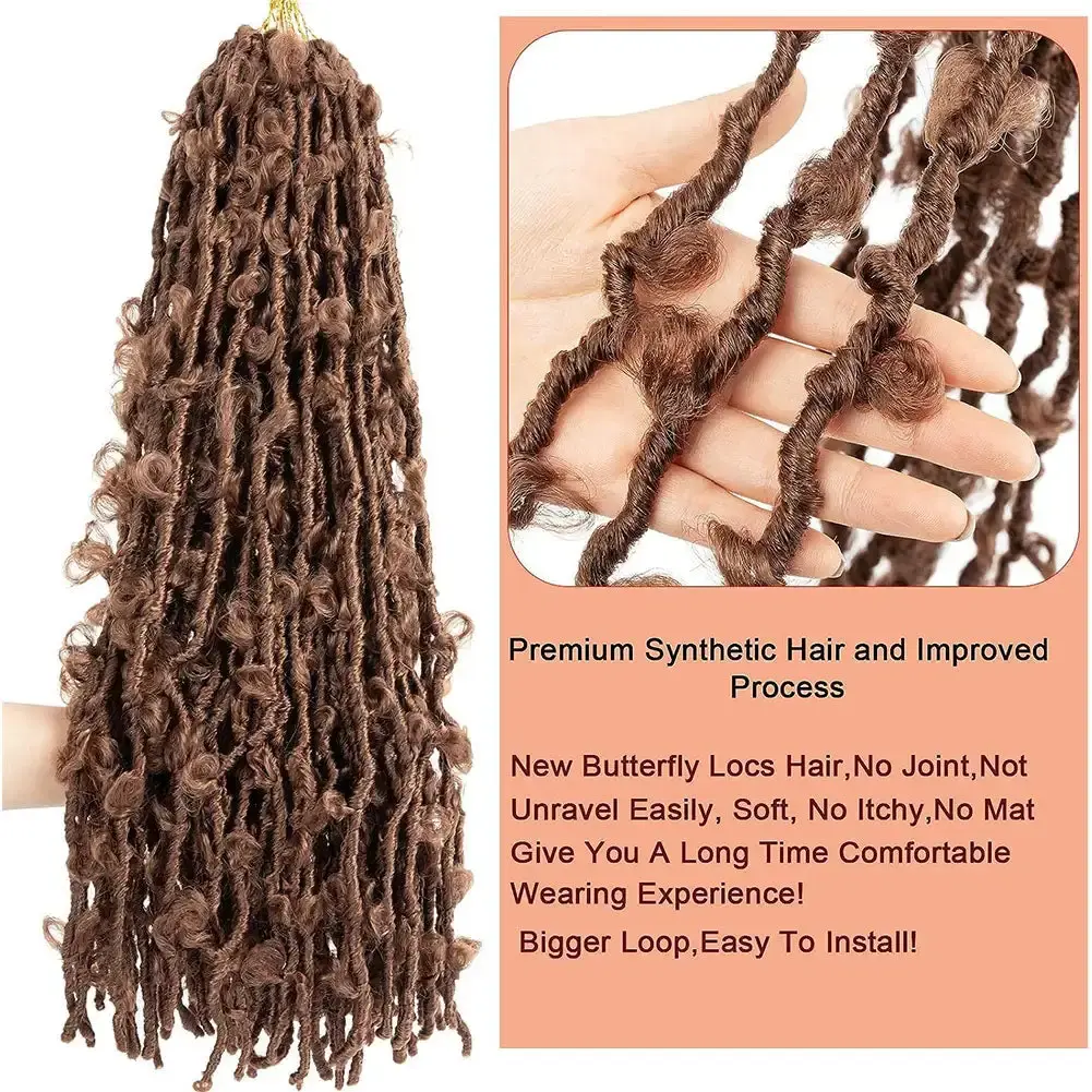 Butterfly Faux Locs Crochet Hair Super Long Prelooped Distressed Locs Soft Locs Crochet Hair For Black Women Crochet Braids Hair