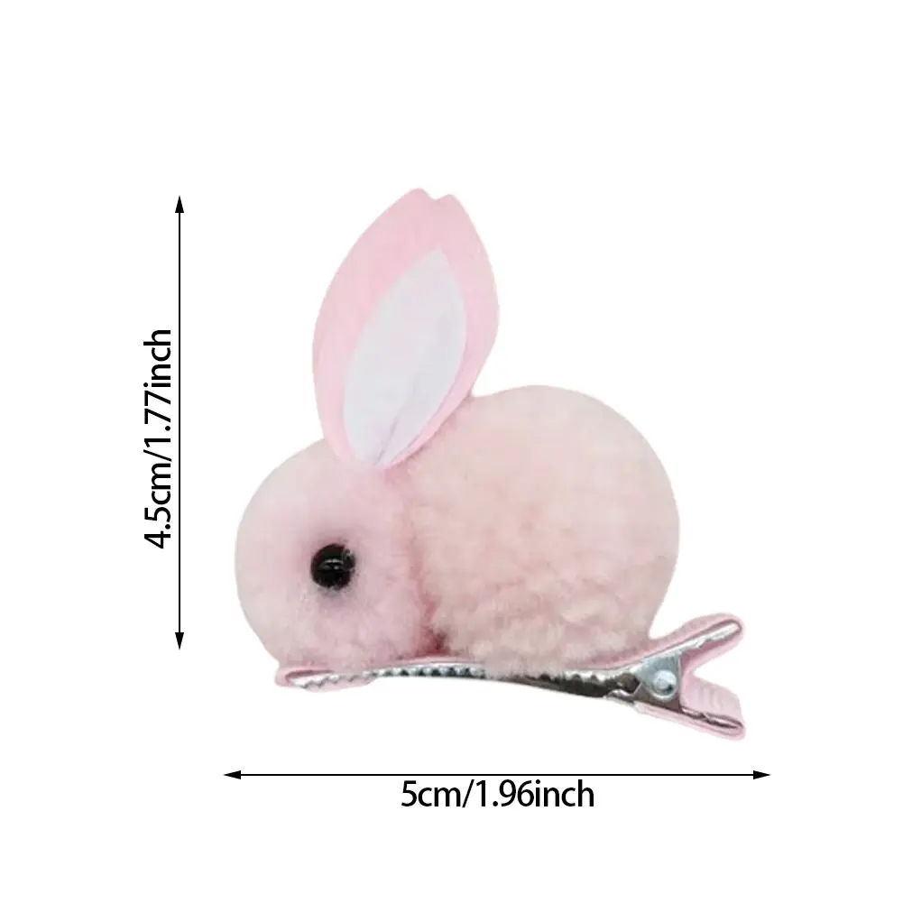 Cute Plush Rabbit Hair Clips Children Girls Heart Ultra Fairy Side Clips Knitted Hair Card Headwear Unisex Sweet Style Hair Clip