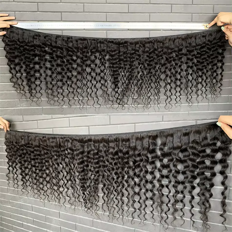 30Inch Deep Wave 1 3 4 Bundles Deal Malaysian Hair Weave Bundles 100% Virgin Human Depp Water Curly Bundles Extensions Tissage