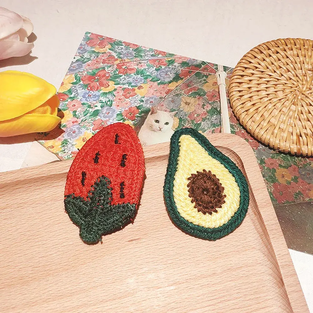 1PCS Cute Fruit Hair Clips Carrot Watermelon Strawberry Barrettes Hairpins Kawaii for Girls Women Knitted Patterns Headwear