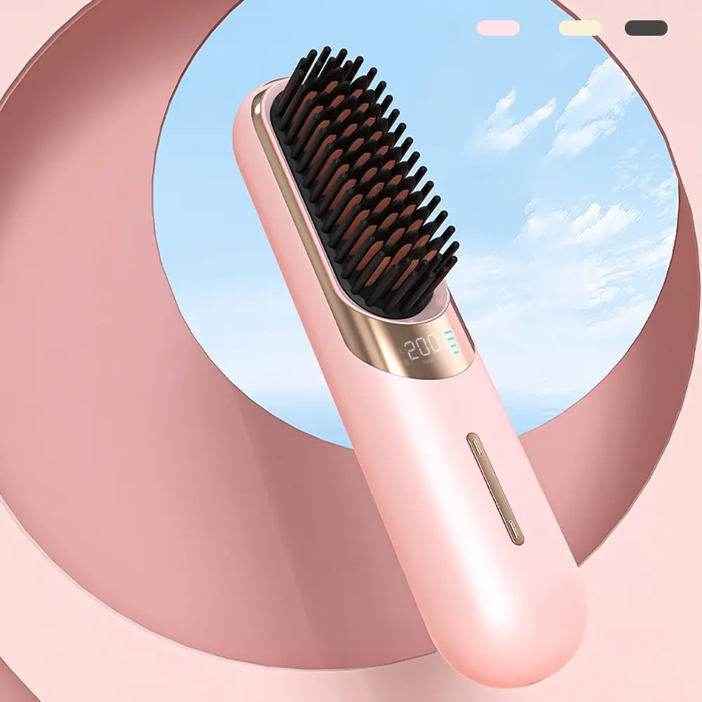 1Pc Hair Straightener Heating Comb Multifunctional Straight Comb Brush Professional Negative Ion Anti-Scalding Hair Styling Care