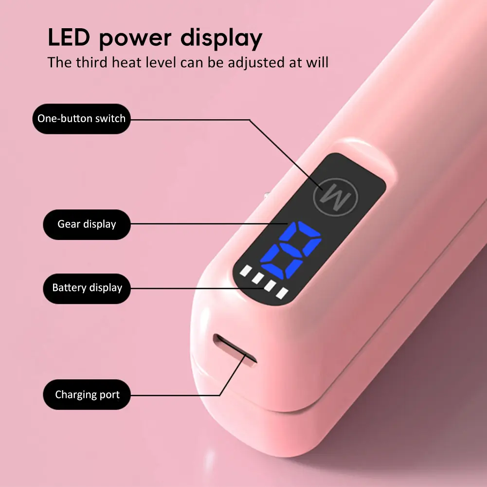 Anti-scald Hair Comb Hair Straightening Comb Portable Rechargeable Brush Foldable Wireless Negative Ion Hair Straightener Comb