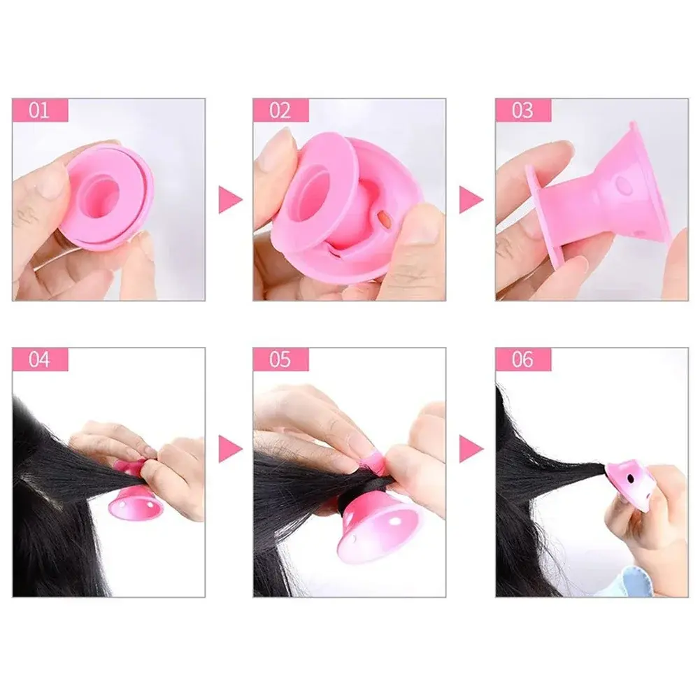 10PCS Soft Rubber Silicone Heatless Hair Curler Twist Hair Rollers Clips No Heat Hair Curls DIY Hair Styling Tools for Girl