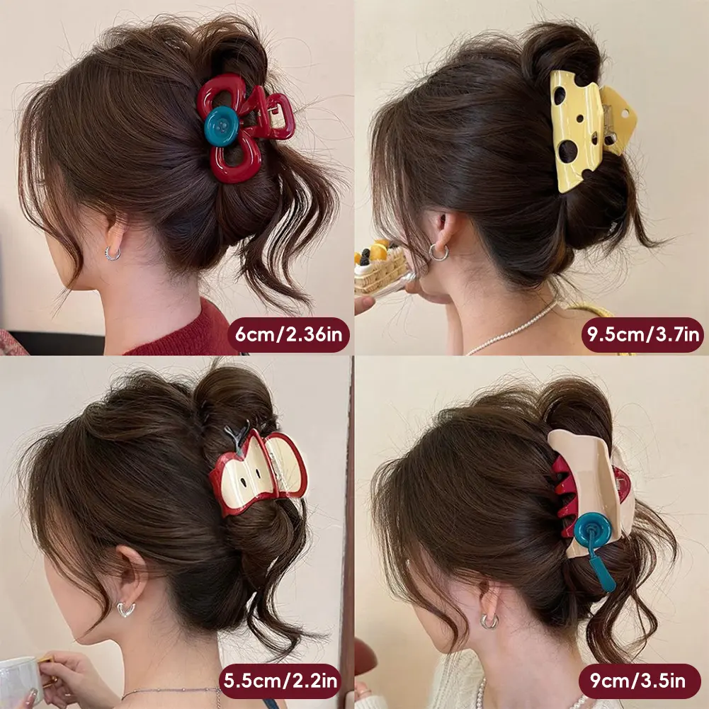 Elegant Jelly Color Bow Hair Claw For Women Girls Sweet Hair Ornament Back Headband Hair Clips Hairpin Fashion Hair Accessories