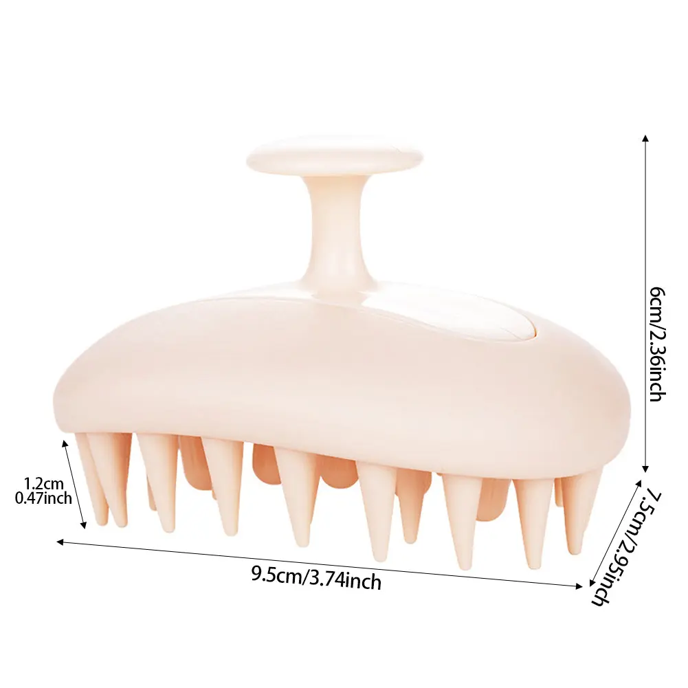 2-in-1 Silicone Shampoo Brush Wet Dry Dual-use Massage Clean Scalp Relieve Itching Shampoo Hair Detachable Head Meridian Comb