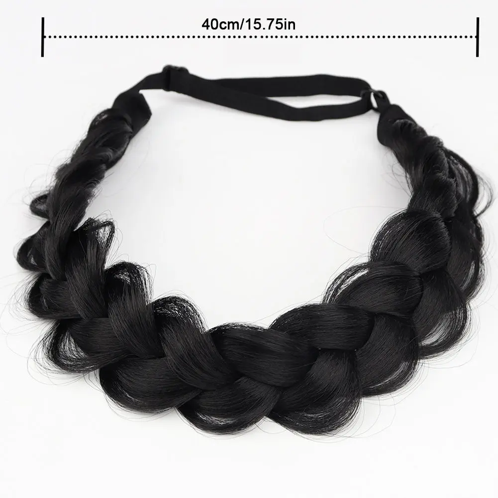 Synthetic Hair Braided Headband with Elastic Band Style for Women Girls Children Blonde Brown Braided Headwear Hair scrunchy Hea