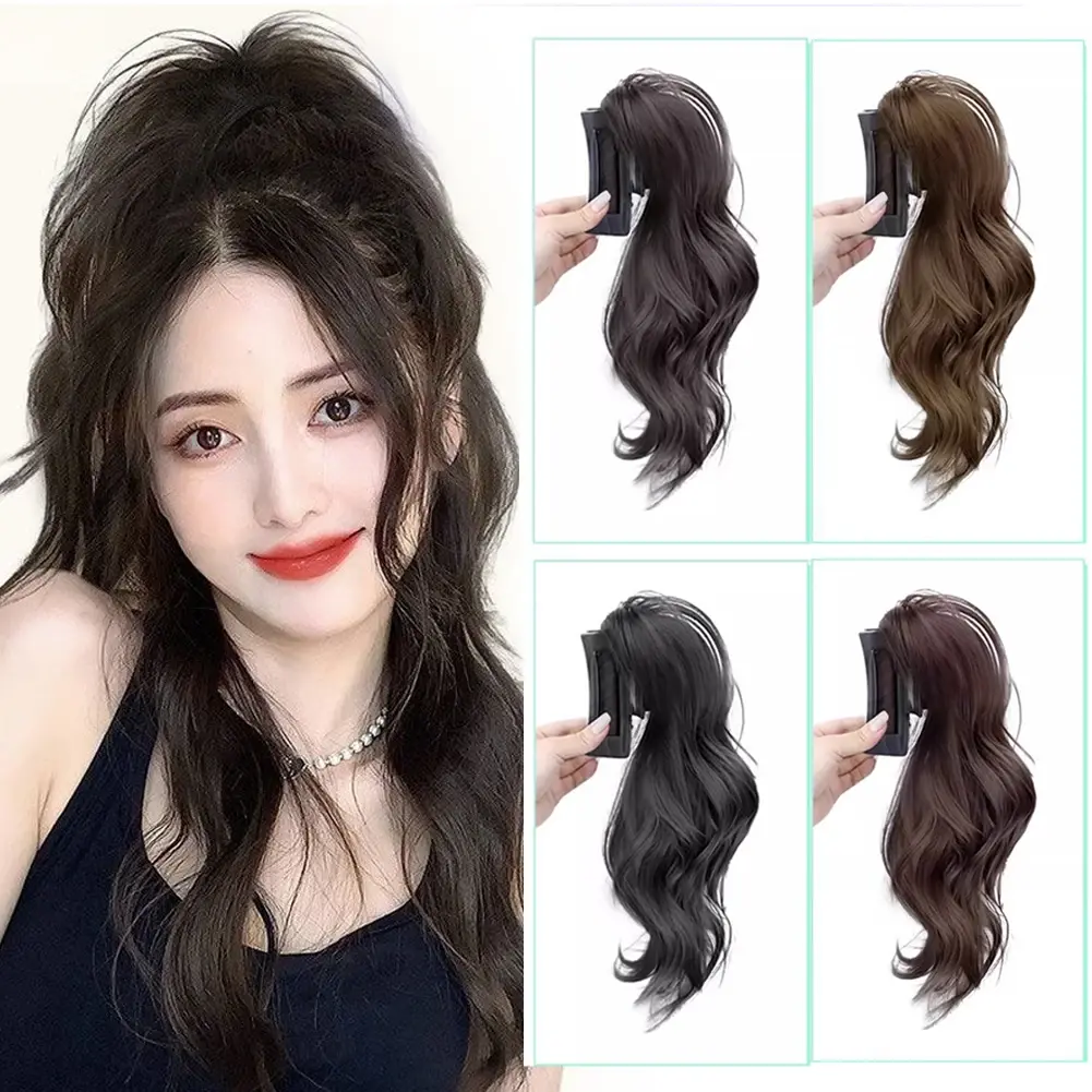 Horsetail Wig Female Gripper Style Simulation Long Curly Hair Large Wave Wig Synthetic Hair Women False Hair Piece