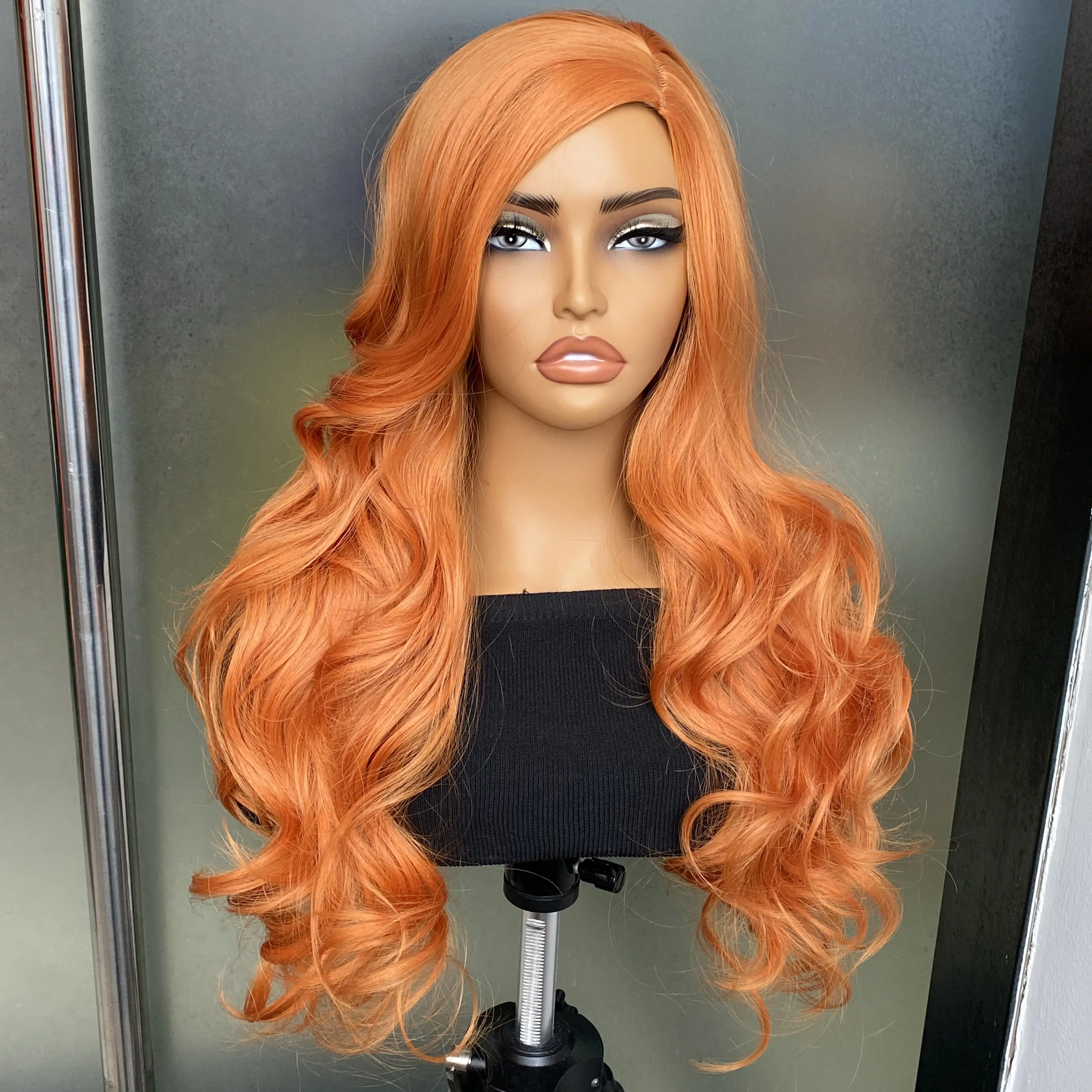 Long Wig Synthetic Ginger Wig Ginger Wavy Wigs for Women Heat Resistant Wig for Daily Cosplay Party Wigs