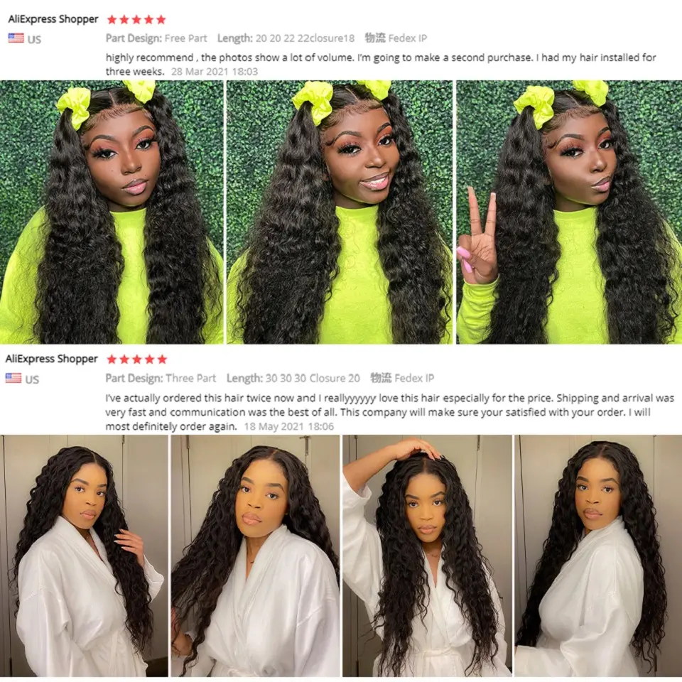 30 38 40 Brazilian Remy Water Wave Hair Bundle For Women Curly Human Hair Weave Bundle Hair Extension 3/4 Pcs Human Hair Bundles