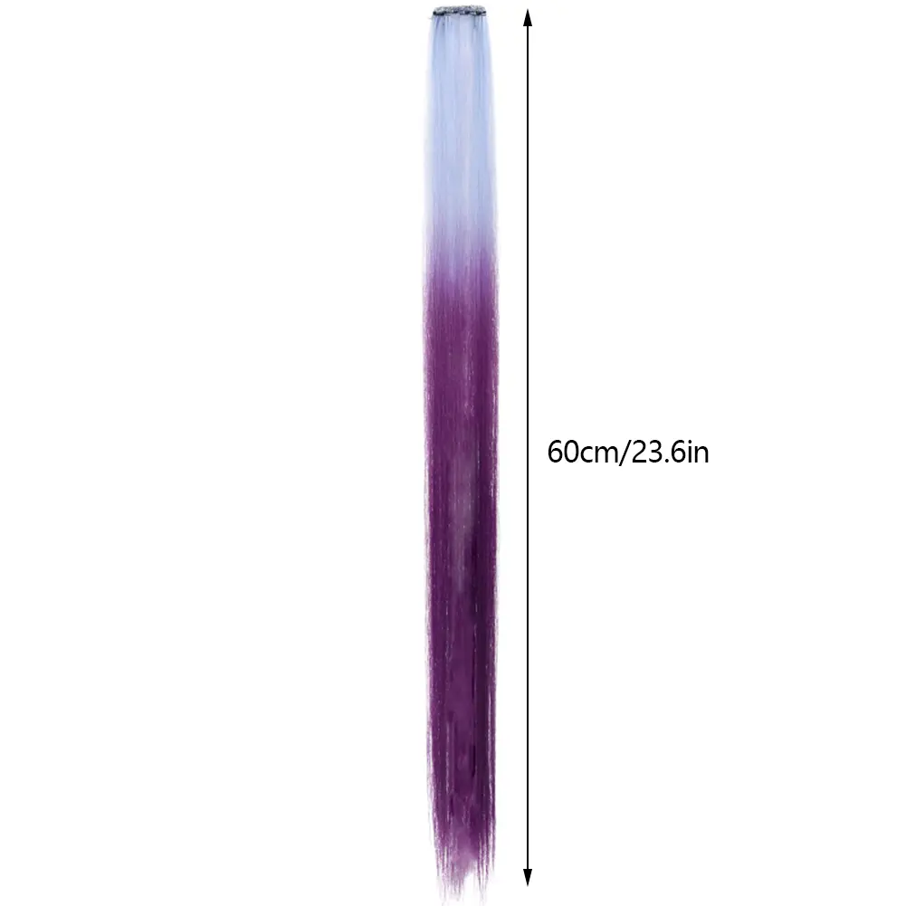 60cm Hair Extension Clip In Hairpiece Long Straight Hanging Ear Wig Synthetic Extensions Accessories Hairpin Natural Seamless