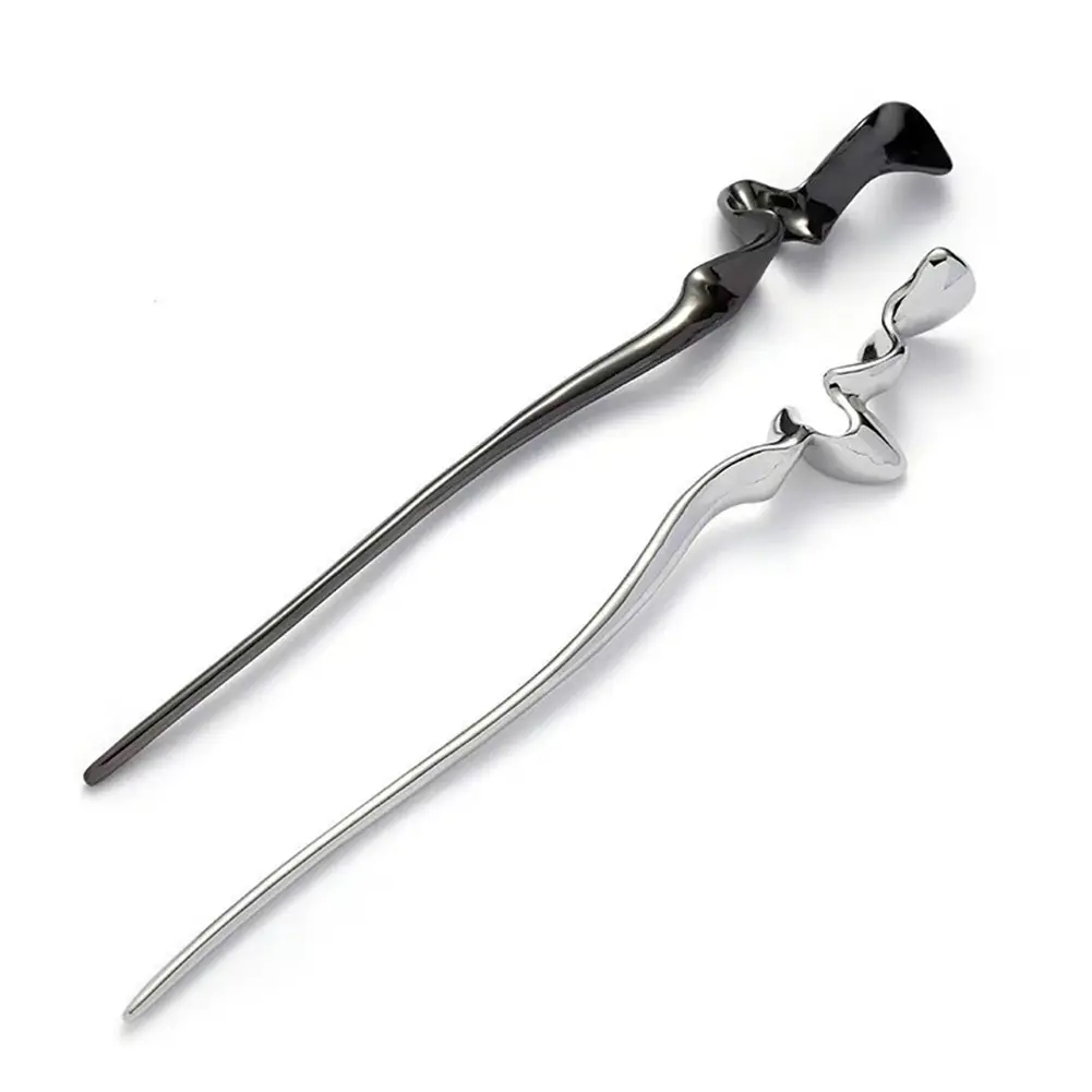 Simple Alloy Hair Sticks Forks Flower Headpieces Handmade Chopstick Headdresses Pendant Jewelry for Women Girls Hair Bun Maker