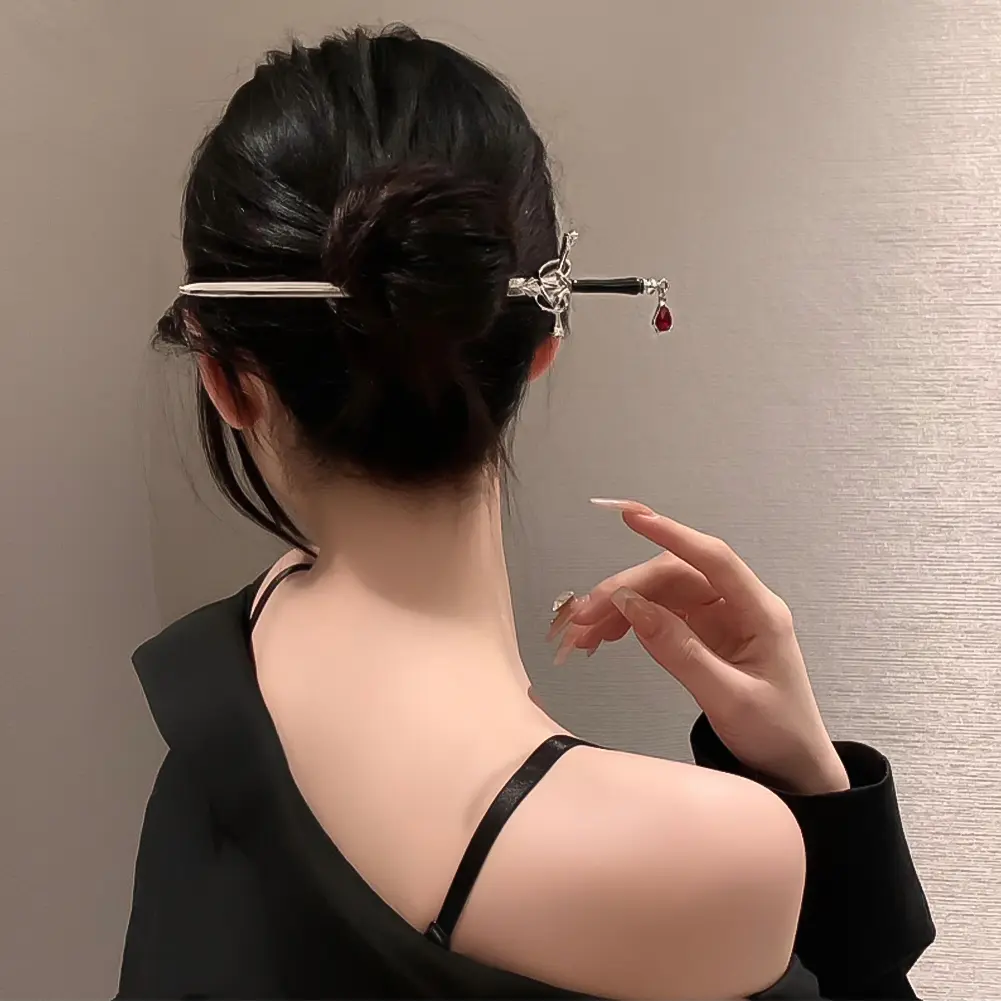 Sword Hairpin Headdress For Women Girls Chinese Style Vintage Hair Sticks DIY Hairstyle Ponytail Holder Hair Accessories Jewelry
