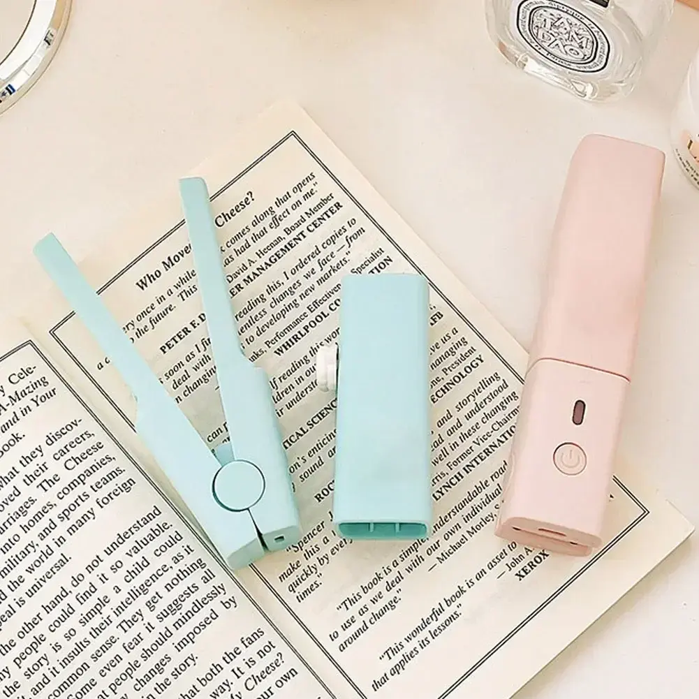 Mini Hair Straightener Clipboard Small Power Plug Curling Hair Straight Hair Girls Air Bangs Portable Hair Straightener