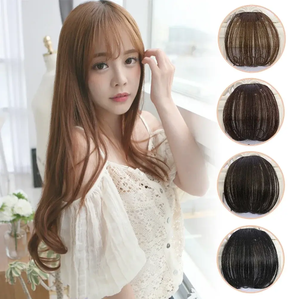 Asian Style Air Bangs Wig Clip Hairstyle Tool Hair Clip Extension Synthetic Hair False Tassel Wig Women's Hair Clip Bangs