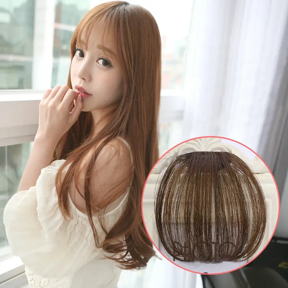 Asian Style Air Bangs Wig Clip Hairstyle Tool Hair Clip Extension Synthetic Hair False Tassel Wig Women's Hair Clip Bangs