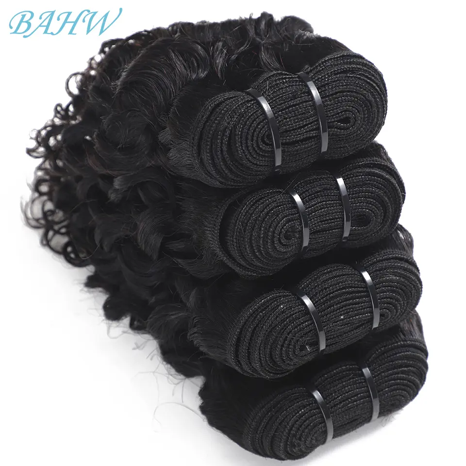Peruvian Short Water Wave Hair Bundles With Closure 100% Unprocessed Hair Weft Extension Humain Hair Natural Color Virgin Hair