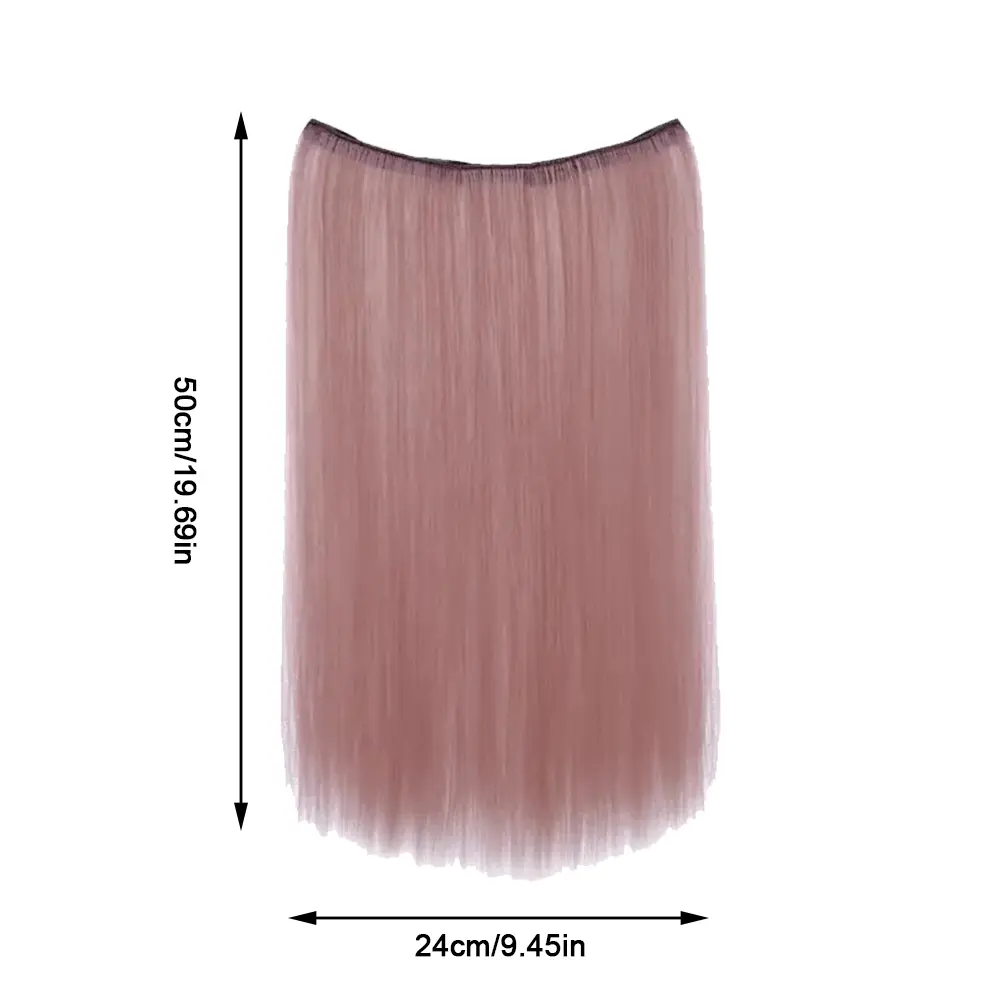 Hanging Ear Dye Wig For Women With Simulated Hair One Piece Inner layer Gradient Invisibility Colorful Long Hair Extensions With