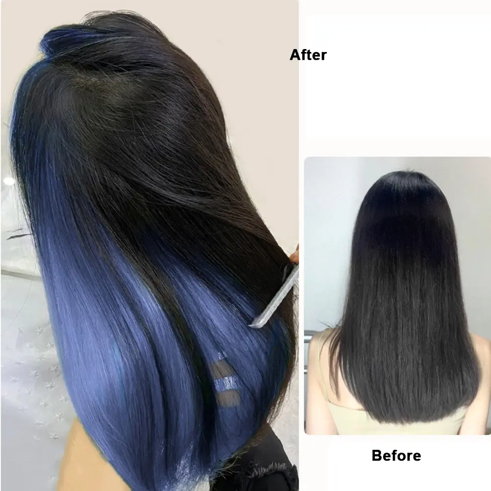 Hanging Ear Dye Wig For Women With Simulated Hair One Piece Inner layer Gradient Invisibility Colorful Long Hair Extensions With