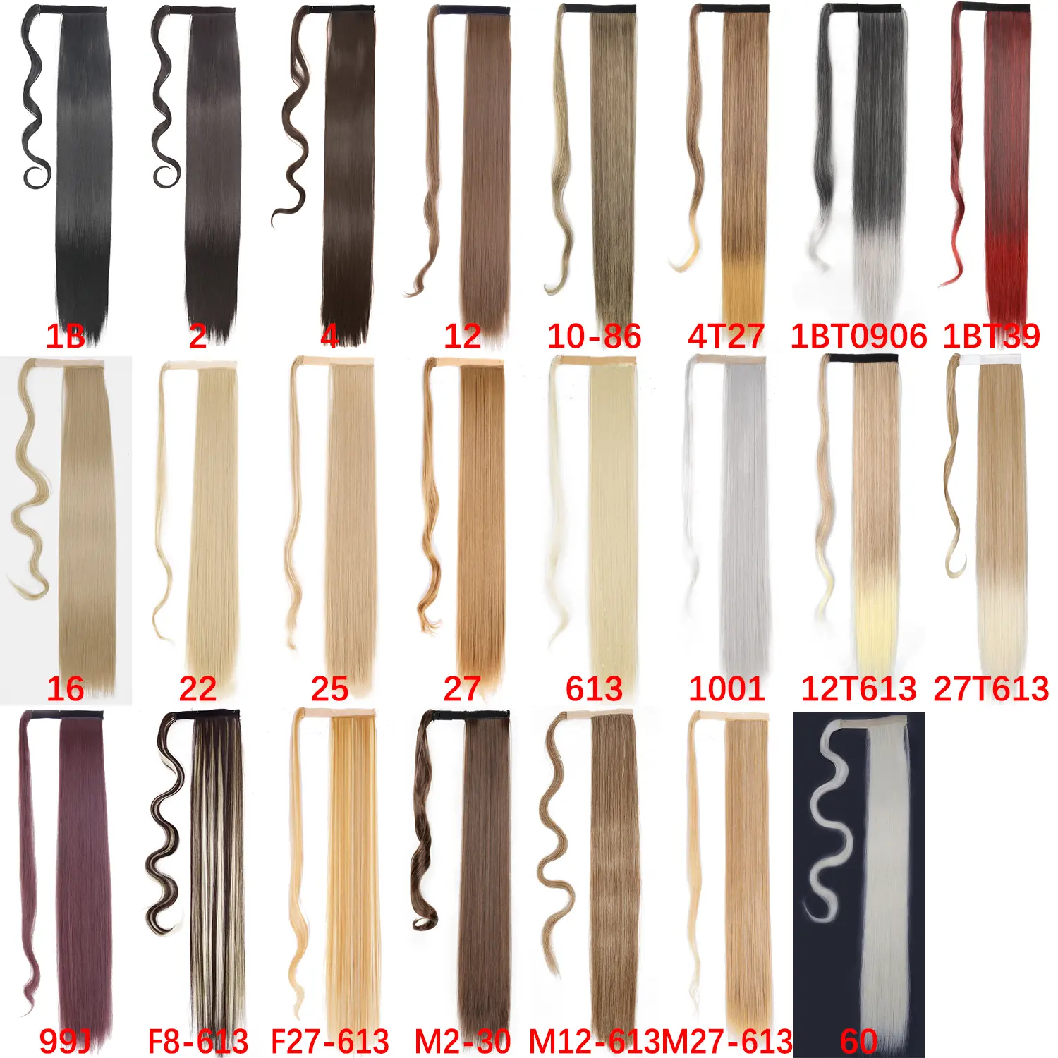 LISI GIRL 85cm Synthetic Long Straight Ponytail Hair Clip In Hair Extensions Blonde Brown Wrap Around Pony Hairpiece For Women