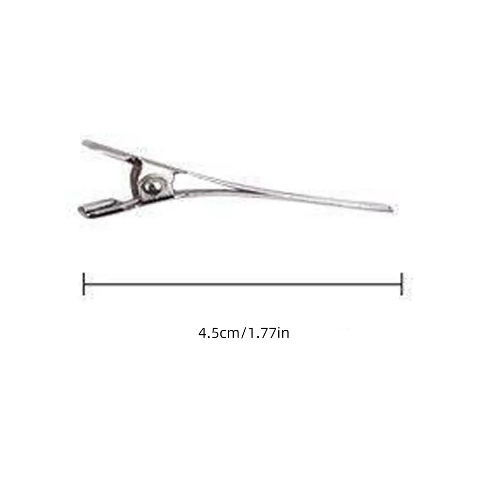 10PCS Professional Hairdressing Salon Hairpins Metal Silver Single Prong DIY Hair Root Fluffy Clips Hair Care Styling Tools