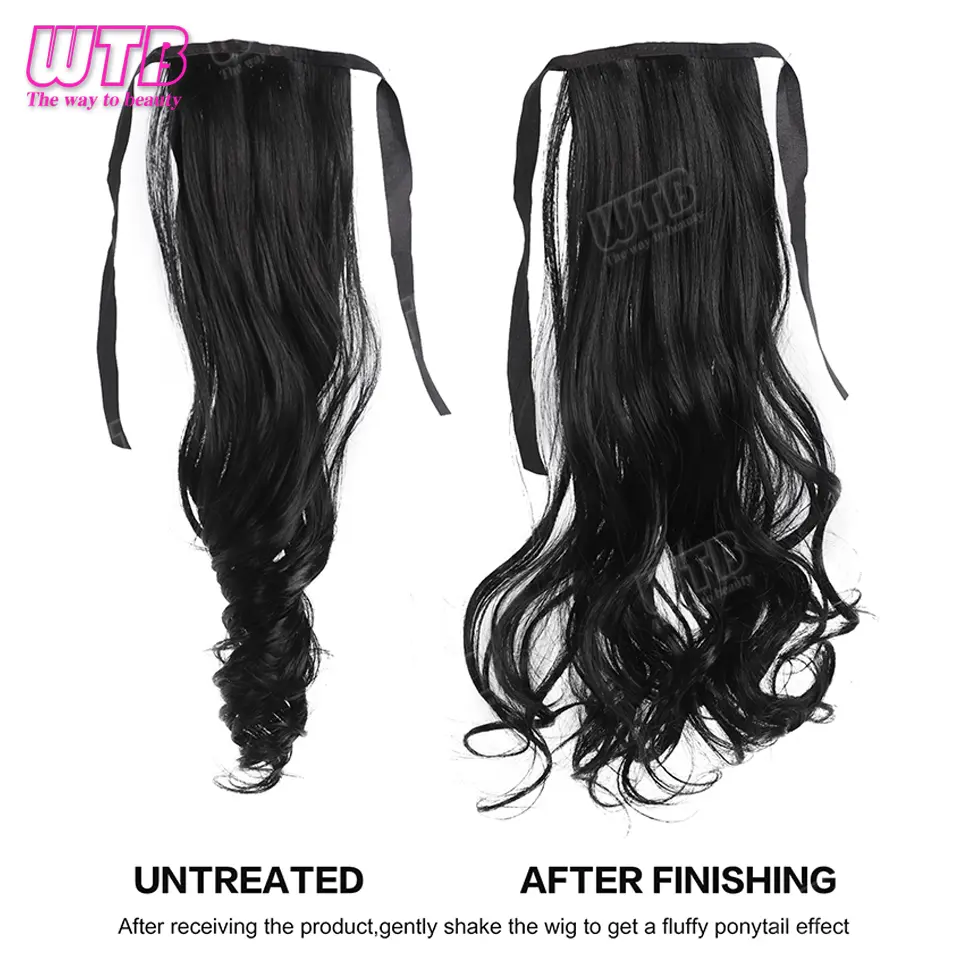 Synthetic Curly Ponytail Extensions With Ties Natural Looking Synthetic Hair Extensions For Women Girls