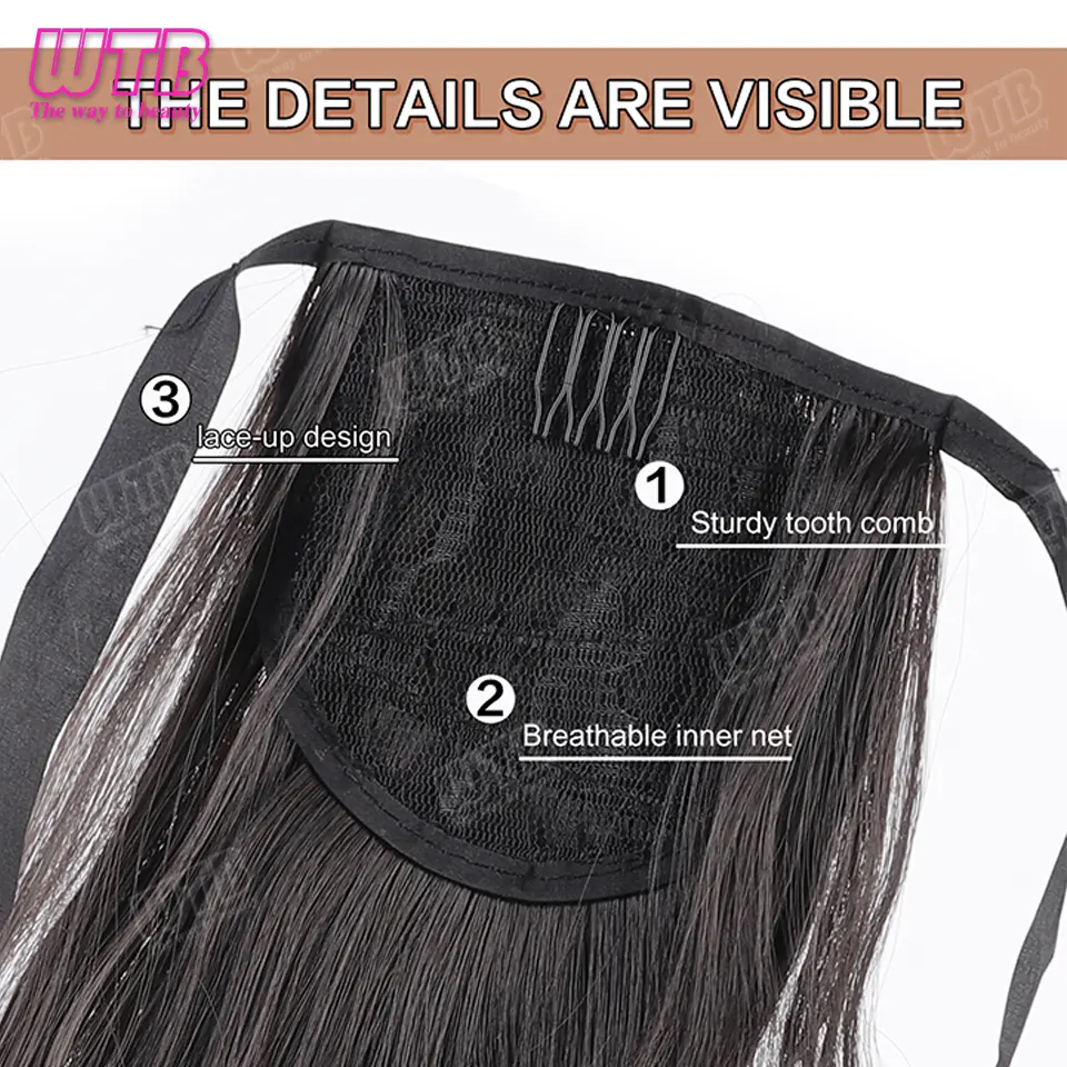 Synthetic Curly Ponytail Extensions With Ties Natural Looking Synthetic Hair Extensions For Women Girls