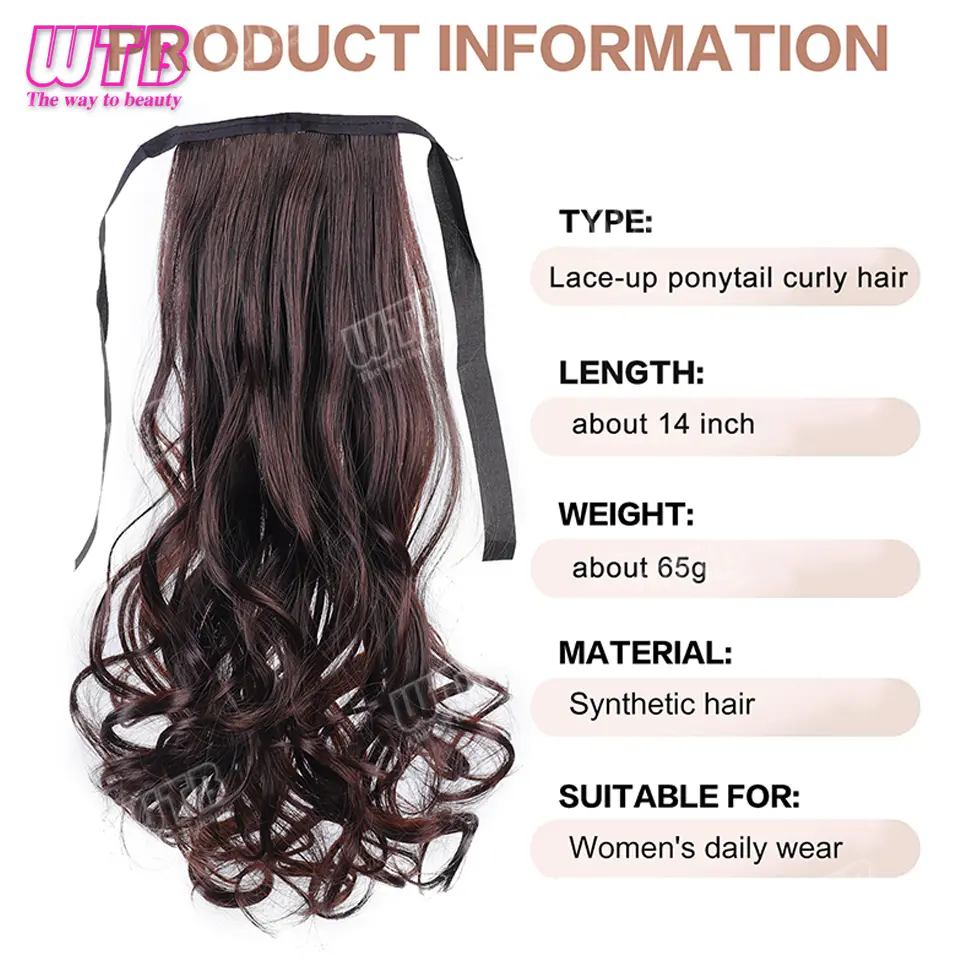 Synthetic Curly Ponytail Extensions With Ties Natural Looking Synthetic Hair Extensions For Women Girls
