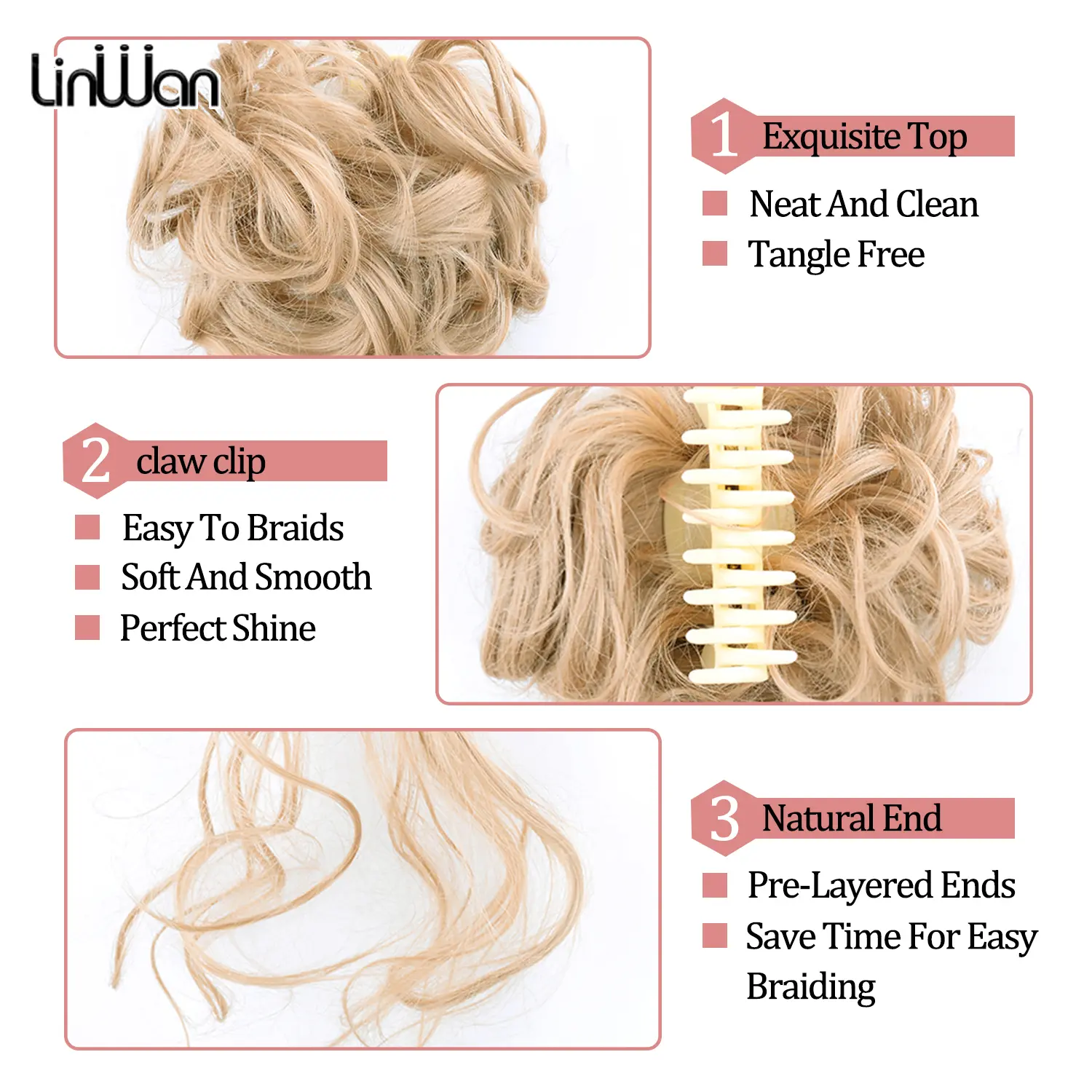 Synthetic Claw Chignon Women Messy Curly Fluffy Hair Bun Clip In Ponytail Hair Extensions Natural False Hairpieces For Women