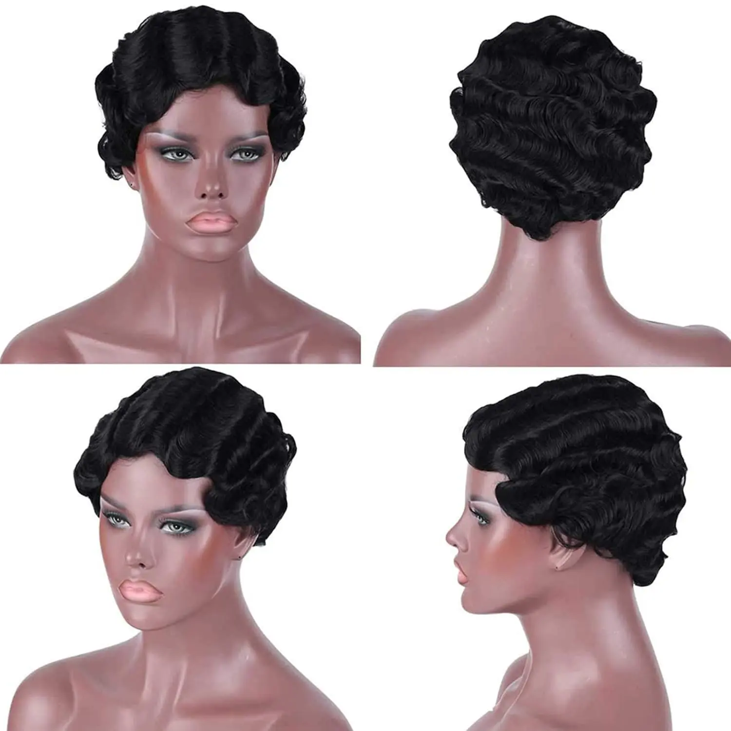 Short Curly Black Cute Synthetic Nuna Wig Real Retro African Afro Hair For Black Women Curly Short Female Wig Natural Looking