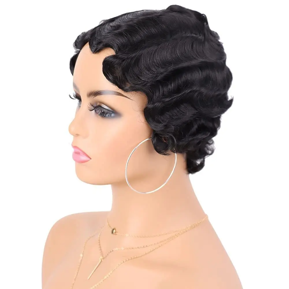 Short Curly Black Cute Synthetic Nuna Wig Real Retro African Afro Hair For Black Women Curly Short Female Wig Natural Looking
