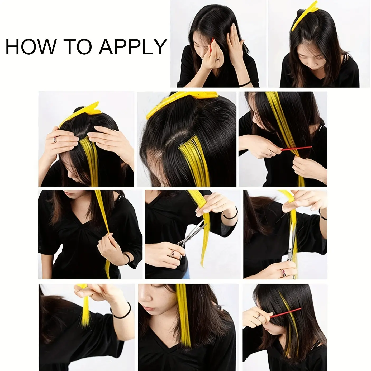 Clip In Hair Tinsel, Fairy Hair Tinsel Kit 22 Inches Glitter Colorful Clip On Tinsel Hair Extensions for Girls Hair Accessories