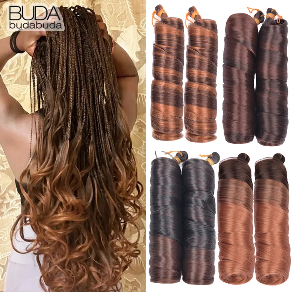 Loose Wave Braiding Hair Synthetic Spiral Curls Crochet Hair Extensions Pre Stretched French Curls Ombre Braids Hair For Women