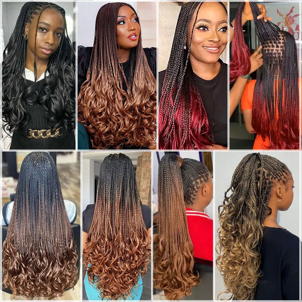 Loose Wave Braiding Hair Synthetic Spiral Curls Crochet Hair Extensions Pre Stretched French Curls Ombre Braids Hair For Women