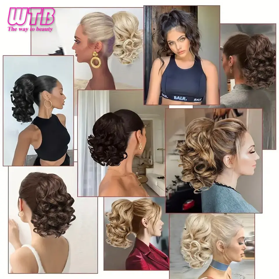 Ponytail Short Curly Drawstring Ponytail Hair Extension Synthetic Hair Extensions Ponytail Hairpieces for Women