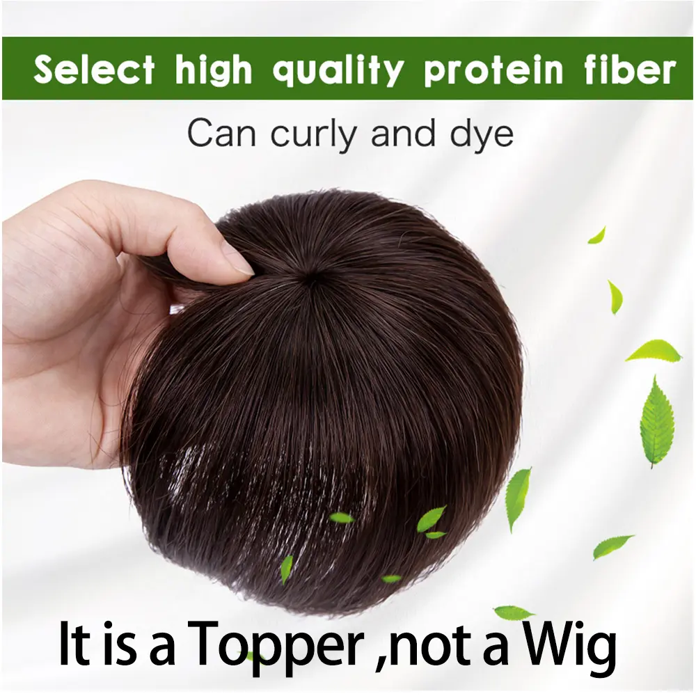 Invisible Thinning Straight Hair Pieces For Hair Increase For Women 8Inch Straight Real Hair Clip In Synthetic Hairpiece