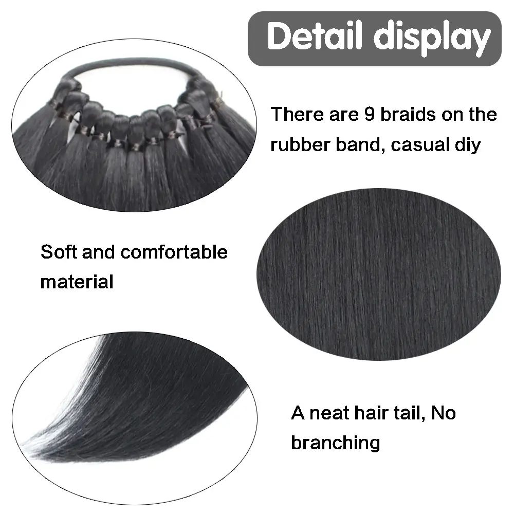 AZQUEEN Synthetic Hair Extensions Long Straight False Horse Tails Fake Hairpiece 24 Inch Ponytail For Women Daily