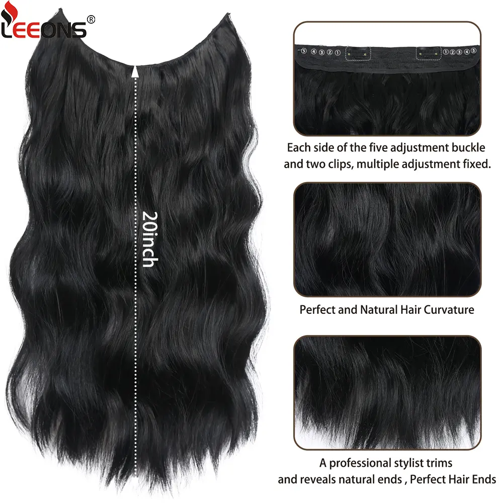 Synthatic Artificial Long Wavy Hairpiece Blonde Mixed Brown False Hair Piece For Women Two Clips Natural Hair Extension 17 Color