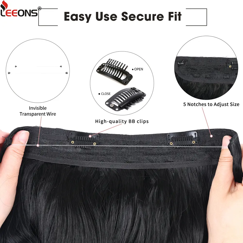 Synthatic Artificial Long Wavy Hairpiece Blonde Mixed Brown False Hair Piece For Women Two Clips Natural Hair Extension 17 Color