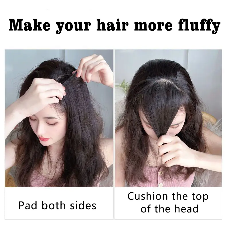 Synthetic Hair Curly hair 25cm Mini Hair Pad Hair Natural Black Brown Hair Extension Clips In Hairpiece For Women Hair Wig