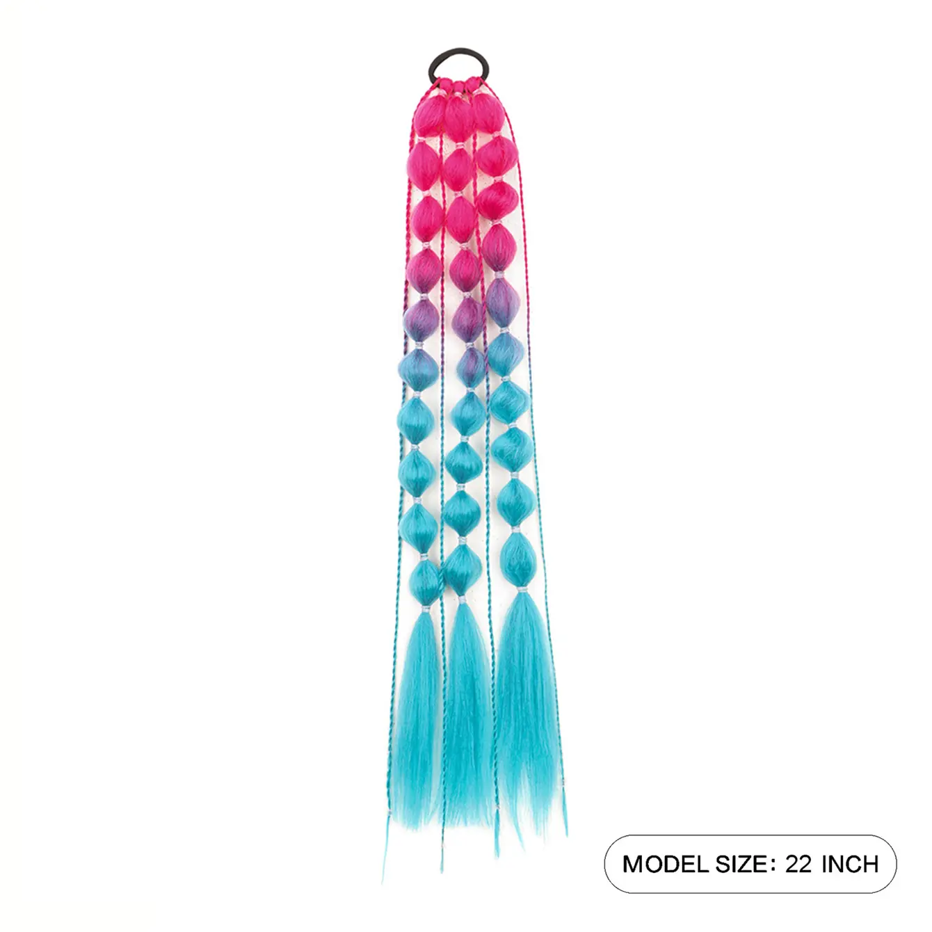 1pcs Multicolor Festive Elastic Lantern Foam Braided Synthetic Ponytail for Women Girls Basic Style Hair for Party Cosplay
