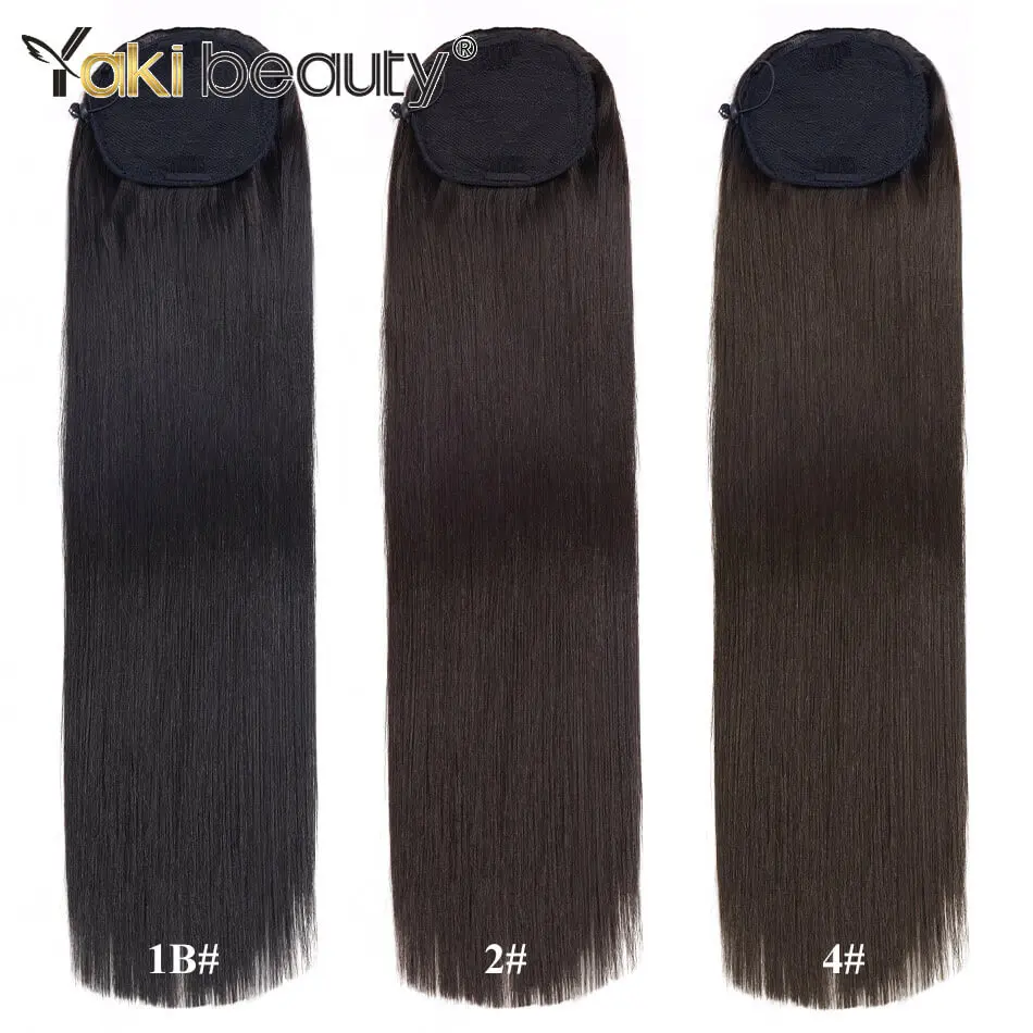 Synthetic Long Straight Ponytail Drawstring Pony Tail 32inch Clip In Hair Extensions for Women Organic Heat Resistant Fake Hair