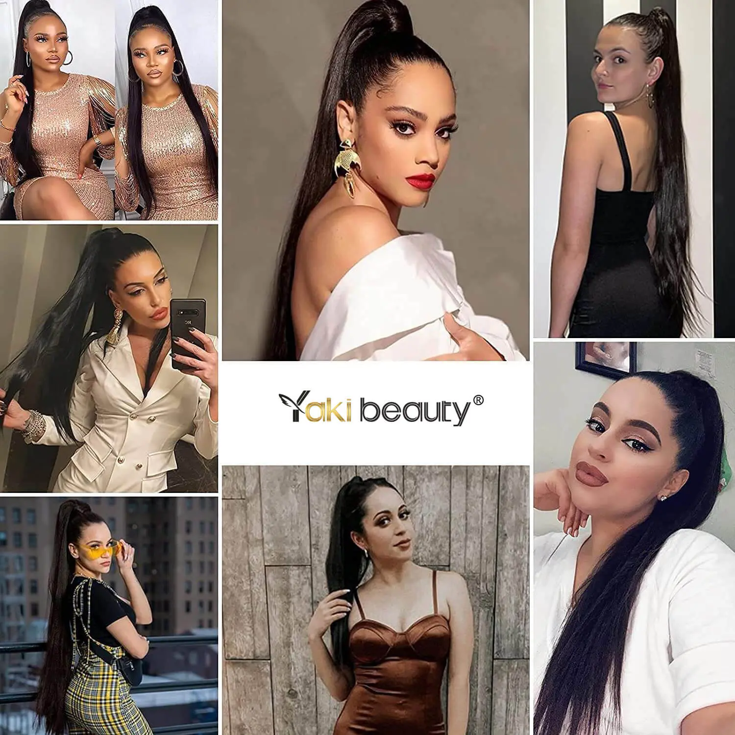 Synthetic Long Straight Ponytail Drawstring Pony Tail 32inch Clip In Hair Extensions for Women Organic Heat Resistant Fake Hair