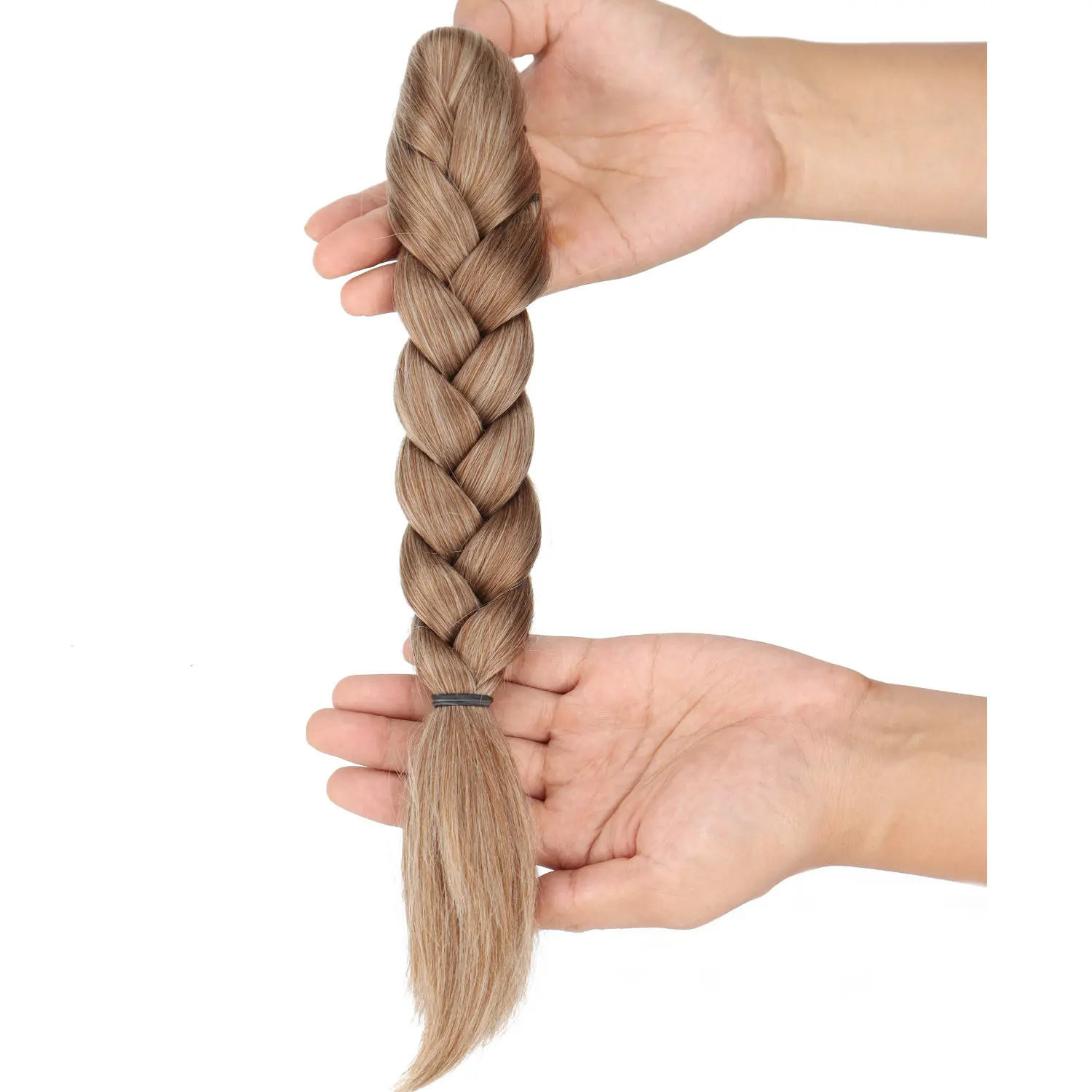 Synthetic Claw Clip On Braided Ponytail Extension Handmade Braids Pony Tails for Women Adds Hair Volume Black Brown Blonde