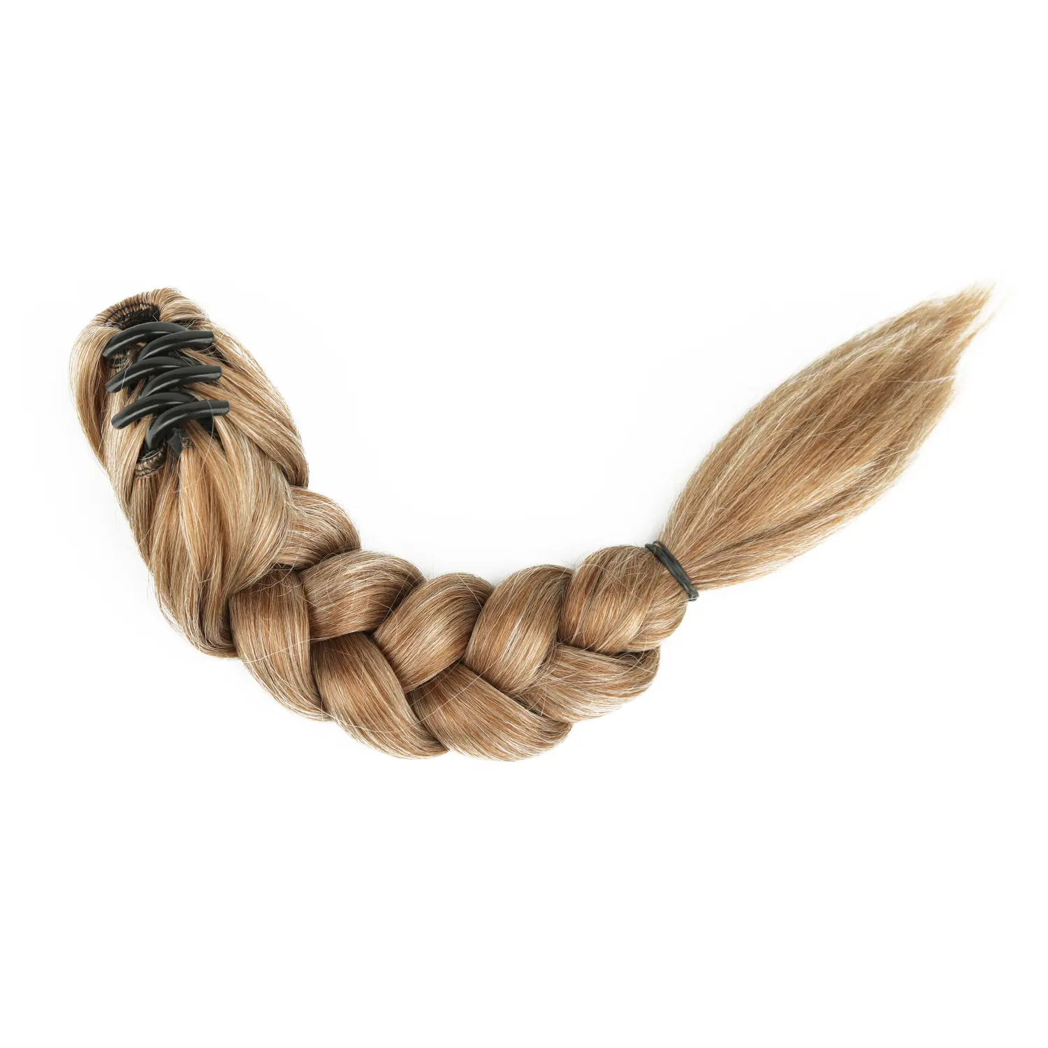 Synthetic Claw Clip On Braided Ponytail Extension Handmade Braids Pony Tails for Women Adds Hair Volume Black Brown Blonde
